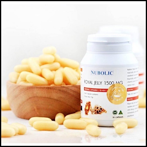 นมผึ้งนูโบลิค Nubolic Royal Jelly 6% 1500mg ขนาด 30 แคปซูล