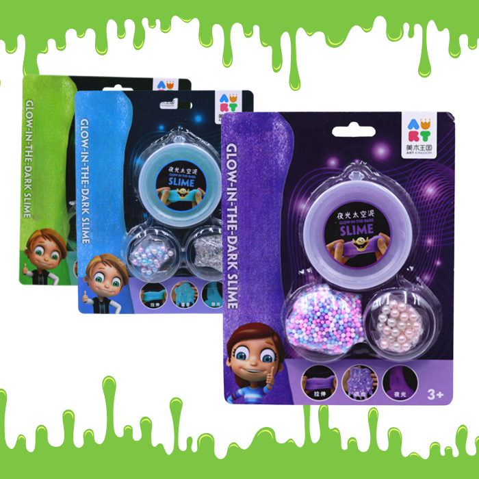 k441 สไลม์ diy สไลม์เรืองแสง สลาม Slime เซ็ททำสไลม์ glow in the dark พร้อมของตกแต่งครบเซ็ท
