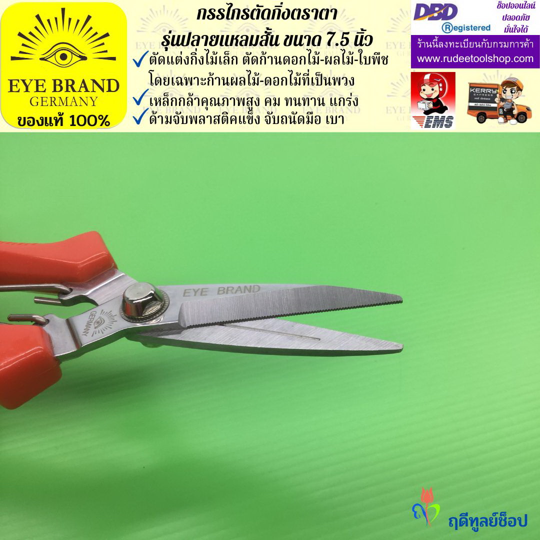 กรรไกรตัดกิ่งปลายแหลมสั้นตราตา EYE BRAND