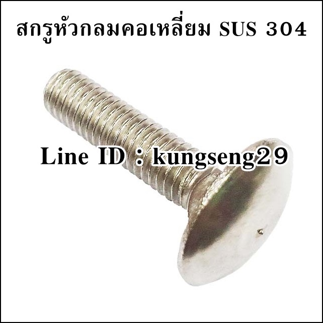 [สแตนเลส] สกรูหัวกลมคอเหลี่ยม