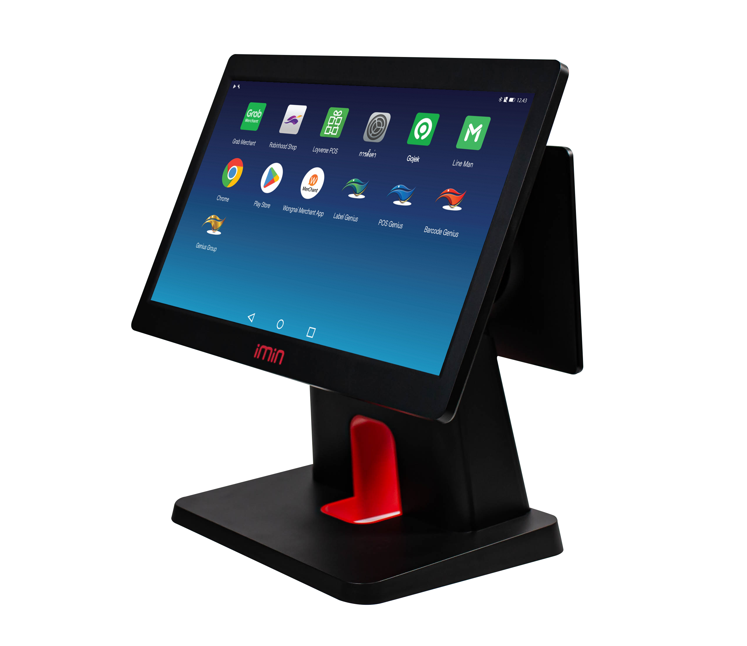 iMiN D3-505 Android All-In-One POS รุ่น 2 จอ หน้าหลัง 15.6 และ 10.1 - รองรับ Wongnai POS, Loyverse, POSPOS และอื่นๆ อีกมากมาย
