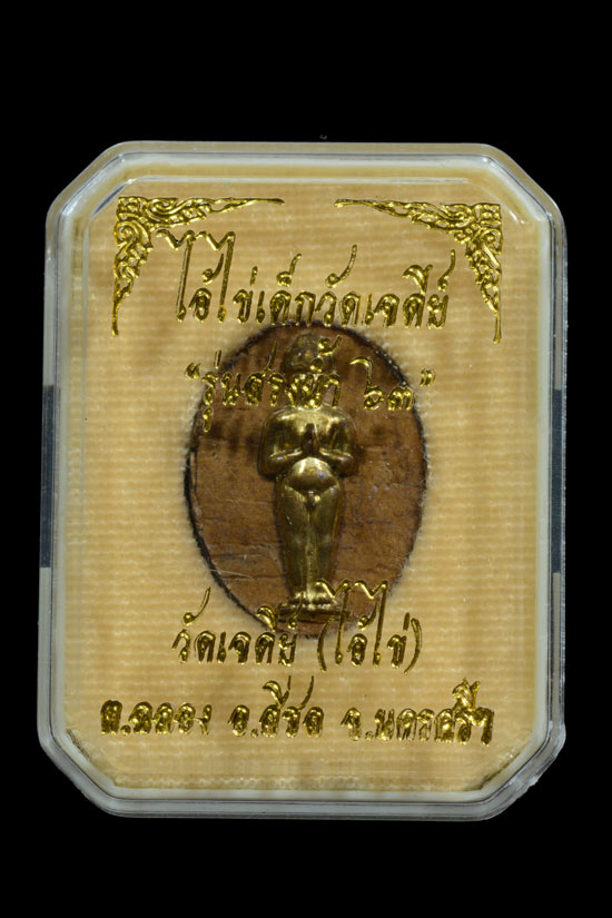 ไอ้ไข่ เด็กวัดเจดีย์ รุ่นสรงน้ำ 63 เนื้อไม้ปั๊ม หน้ากากทองเหลือง