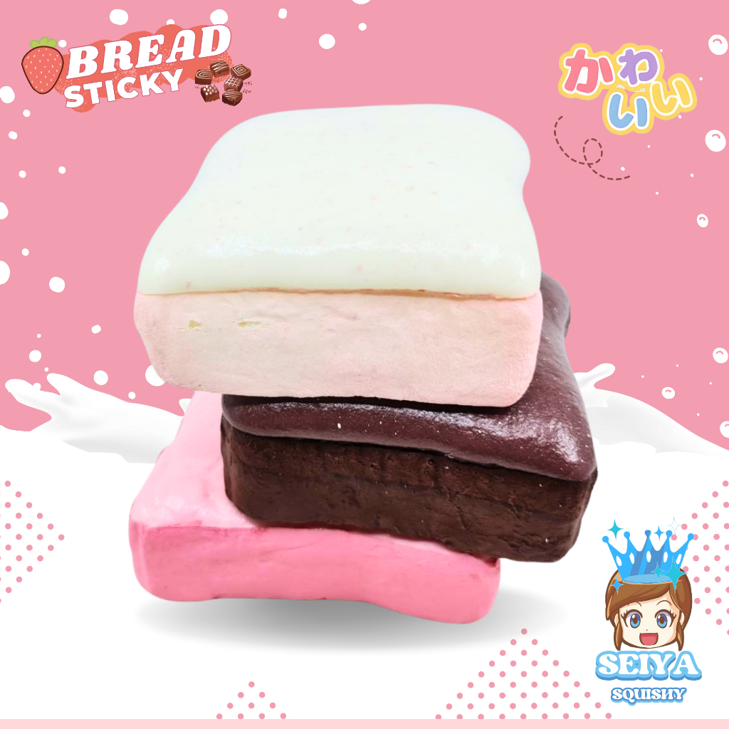 CB0792-ch85 (ส่งจาก กทม ) สกุชชี่ขนมปังหนึบหนับ STICKY BREAD นิ่มสโลว์ สกุชชี่แท้ สกุชี่ หน้าหนึบ แผ่นหน้า ซุปเปอร์ สโลว์