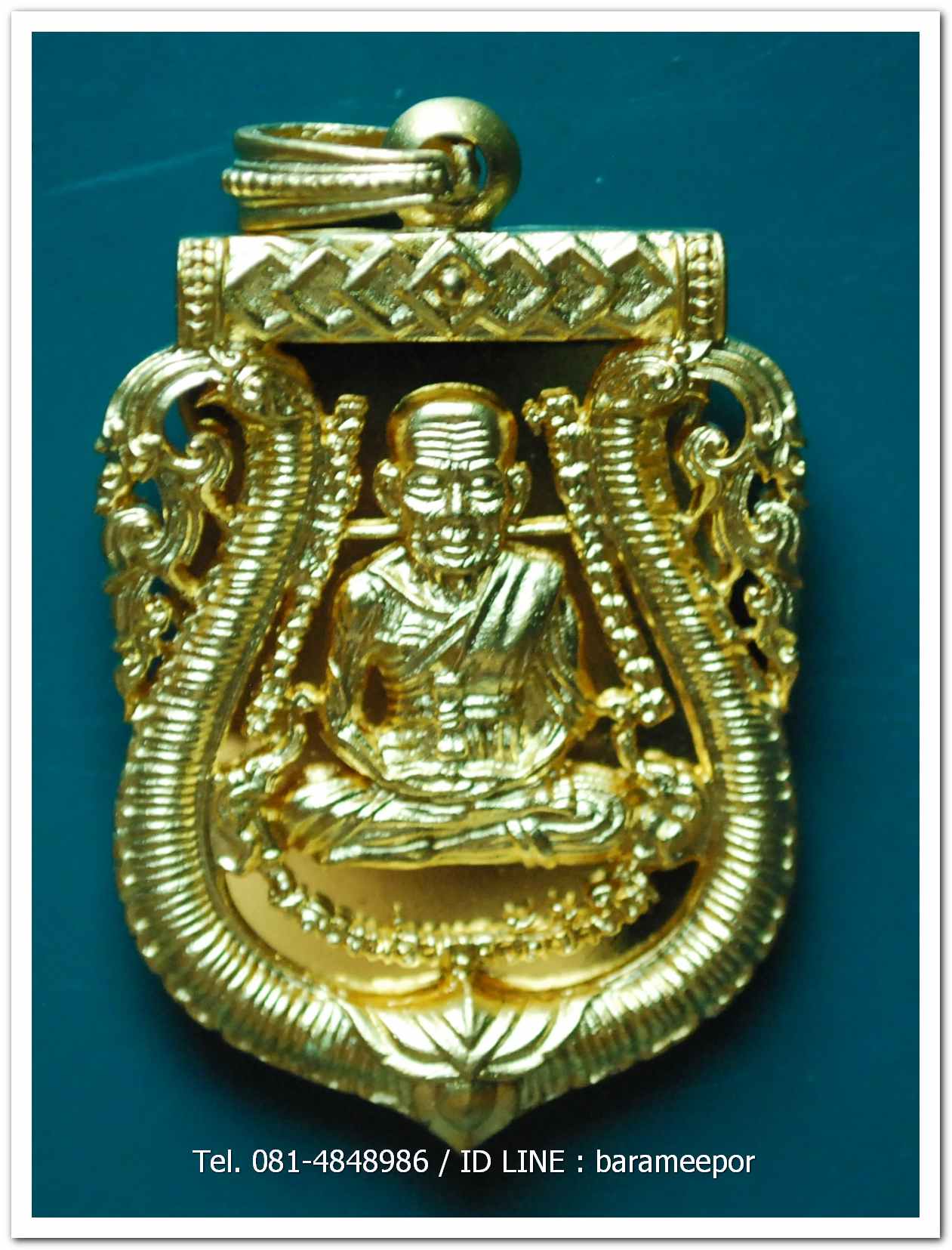 หลวงพ่อทวด 100 ปี อ.ทิม ศาลหลักเมือง เหรียญเสมาหน้าเลื่อน ฉลุลายยกองค์ เนื้อบรอนซ์นอกชุบทอง หมายเลข ๙๓๑