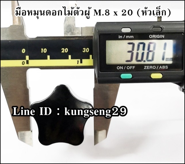 มือหมุนดอกไม้ห้าแฉก ตัวผู้ M.8 x 20 (หัว 30 mm)