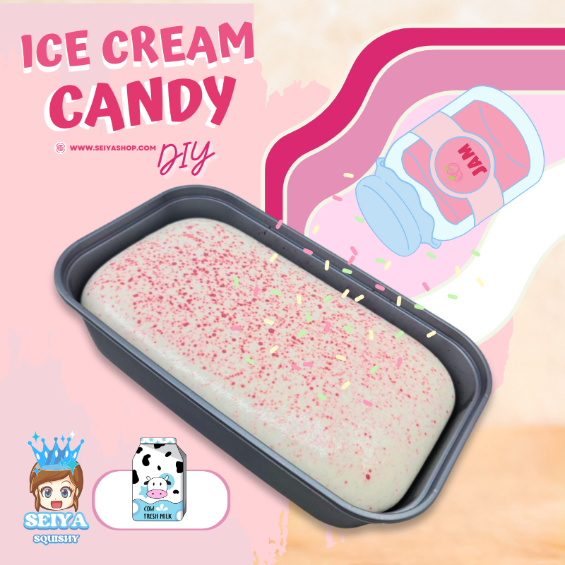 CB0790 สกุชชี่ ICE CREAM Candy DIY สกุชี่ หน้าหนึบ ก้อนใหญ่ ซุปเปอร์ สโลว์ เนื้อดี ของแท้ พร้อมอุกปรณ์ ตกแต่ง