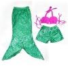NB004 ชุดว่ายน้ำเด็ก หางนางเงือก สี ชมพู เขียว มีเกล็ด กระโปรง สามารถนำขาออกได้ ทรง 1 ชุด มี 3 ชิ้น