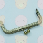 ปากกระเป๋า ปิ๊กแป๊ก (ลาย) สีทองรมดำ ขนาด 4" เหลี่ยม