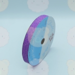 ริบบิ้นพับเหรียญ ระฆัง กากเพชร (ม่วง) ม่วง