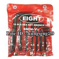 EIGHT ชุดประแจแอลสั้น 10 ตัว ชุดมิล เบอร์ 1.5 - 10 mm