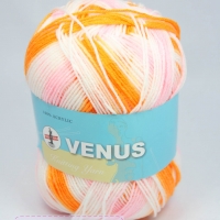 ไหมพรมVenus เส้นเล็ก 4ply สีเหลือบ