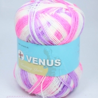 ไหมพรมVenus เส้นเล็ก 4ply สีเหลือบ