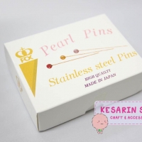 เข็มหมุดหัวมุก ตราช้าง (Pearl Pins) สีขาว