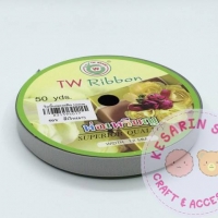 ริบบิ้นพับเหรียญ TW สีพื้น สีเงิน