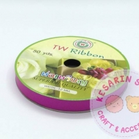 ริบบิ้นพับเหรียญ TW สีพื้น สีบานเย็น