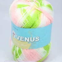 ไหมพรมVenus เส้นเล็ก 4ply สีเหลือบ