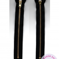 ซิปทองเหลือง YKK 10นิ้ว (ถอดไม่ได้) สีดำ ฟันเบอร์ 3
