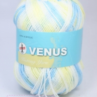 ไหมพรมVenus เส้นเล็ก 4ply สีเหลือบ