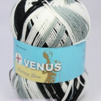 ไหมพรมVenus เส้นเล็ก 4ply สีเหลือบ
