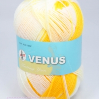 ไหมพรมVenus เส้นเล็ก 4ply สีเหลือบ