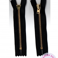 ซิปทองเหลือง YKK 7นิ้ว (ถอดไม่ได้) สีดำ ฟันเบอร์ 3