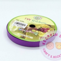 ริบบิ้นพับเหรียญ TW สีพื้น สีม่วงเข้ม