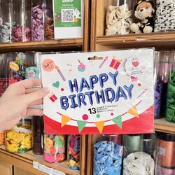 ลูกโป่งตัวอักษรสีฟ้า HAPPY BIRTHDAY 16 นิ้ว