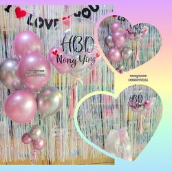 ลูกโป่งวันเกิดสีชมพู เปลี่ยนข้อความได้