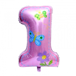 ลูกโป่งเลข1 สีฟ้า ชมพู