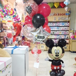 ลูกโป่งมิกกี้เมาส์จัดช่อ พรอ้มช่อประดับ