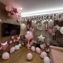 ลูกโป่งวันเกิดสีชมพู ทั้งเซต