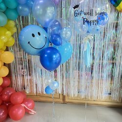 ลูกโป่งวันเกิดหน้ายิ้ม สีฟ้า ลูกโป่งวันเกิดให้ผู้ชาย