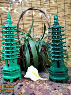 01895-โมเดลเจดีย์เหวินชางสีหยก 25ซม ฟรีค่าส่ง