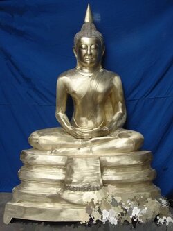 หลวงพ่อโสธร หน้าตัก 50 นิ้ว *พิมพ์เดียวกับวัดโสธร ( ฐาน1.83 เมตร สูง 2.40 เมตร ลึก 0.90 เมตร) หนัก 400 กิโลกรัม ทำสีหรือขัดเงาได้