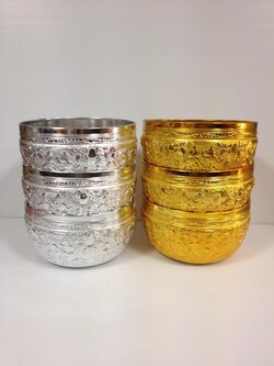 ขันลายพม่า *เงิน-ทอง