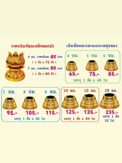ราคาขาตั้งเทียนพรรษา สีทอง
