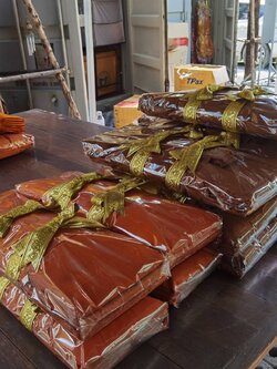 ผ้าไตรมัชลิน 9 ขันธ์ (ตะเข็บคู่) 1.90 เมตร 1 ชั้น (ตัดเย็บใหม่ทุกผืน) รับประกันสินค้า 100%