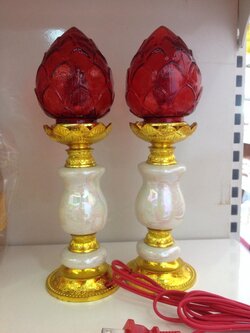 เชิงเทียนแก้ว มุก กลีบบัว