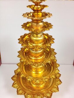 พานโตก (พลาสติก/อะลูมิเนียม) *สีทอง