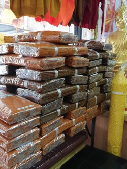 ผ้าไตรมัชลิน 9 ขันธ์ (ตะเข็บคู่) 2.00 x 3.20 เมตร 1 ชั้น (ตัดเย็บใหม่ทุกผืน) รับประกันสินค้า 100%