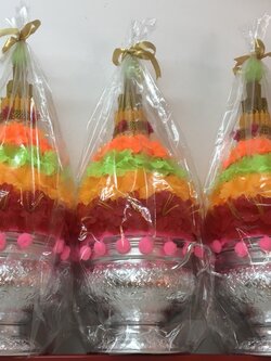 ต้นเทียนโถแบ่งดอกชบา (โถข้าวมิเนียม) (1 ชุด มี 3อัน)