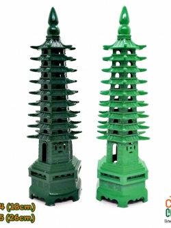 01894-โมเดลเจดีย์เหวินชางสีหยก 18ซม ฟรีค่าส่ง