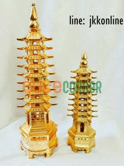 01731-โมเดลเจดีย์เหวินชางสีทอง 25ซม - ฟรีค่าส่ง