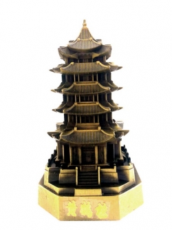 01830-โมเดลหอกระเรียนเหลือง เมืองอู่ฮั่น 18ซม - ฟรีค่าส่ง