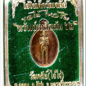 ไอ้ไข่ เด็กวัดเจดีย์ รุ่น “ทรัพย์เหลือล้น ๖๒” เหรียญเม็ดแตง เนื้อทองแดงรมดำ เอกชัย 2