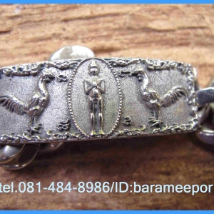 เลสข้อมือผู้ชาย เนื้อซิลเวอร์พลัส แบบสั้น ๑๗ ซม.ไอ้ไข่ วัดเจดีย์ รุ่นที่ระลึกกฐิน ๕๙..๒