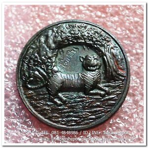 เหรียญพญาเสือนอนกิน รุ่นแรก ปี 2548 พระอาจารย์ประสูติ วัดในเตา จ.ตรัง