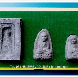 หลวงพ่อทวด 100 ปี อ.ทิม ศาลหลักเมือง เนื้อว่านผสมดินกากยายักษ์ พิมพ์โบราณย้อนยุค 3 พิมพ์ ในกล่องเดียวกัน