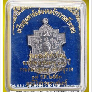 เหรียญมหายันต์มงคลจักรวาลฟ้าครอบ พิมพ์ใบสาเก เนื้ออัลปาก้า รุ่น พระเจ้ากำบังตน ฉลองพระชนมายุ ๑๓๐ ปี กรมหลวงชุมพร - หลวงปู่ทวด ๑๙ ธ.ค. ๒๕๕