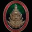 เหรียญท้าวเวสสุวรรณ รุ่นรวยสมใจนึก หลวงพ่อรวย วัดมาบตาพุด จ.ระยอง ปี 2565 เนื้อทองแดงซาตินลงยาเขียวขอบแดง หมายเลข 186